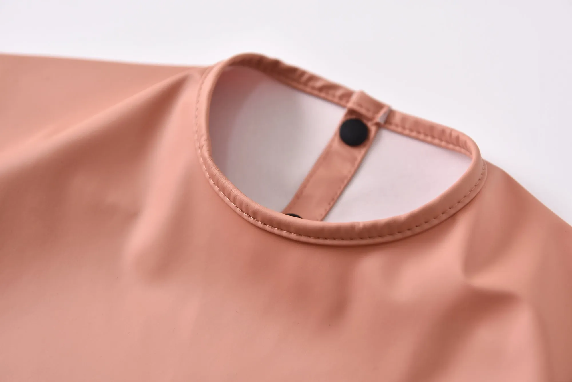 Waterproof Long Sleeve Baby Smock Bib in Cantaloupe