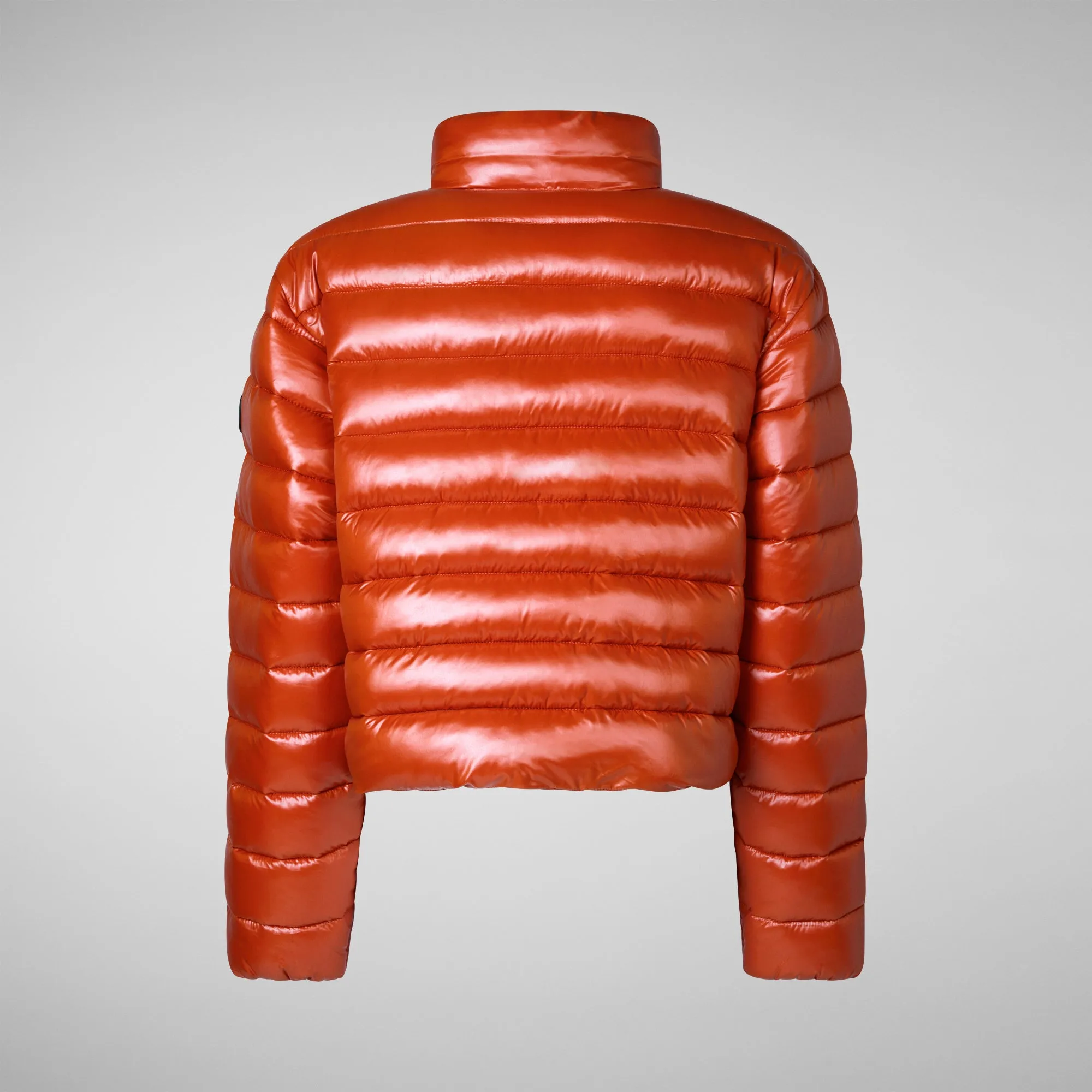 Woman's animal free puffer jacket Myra in maple orange