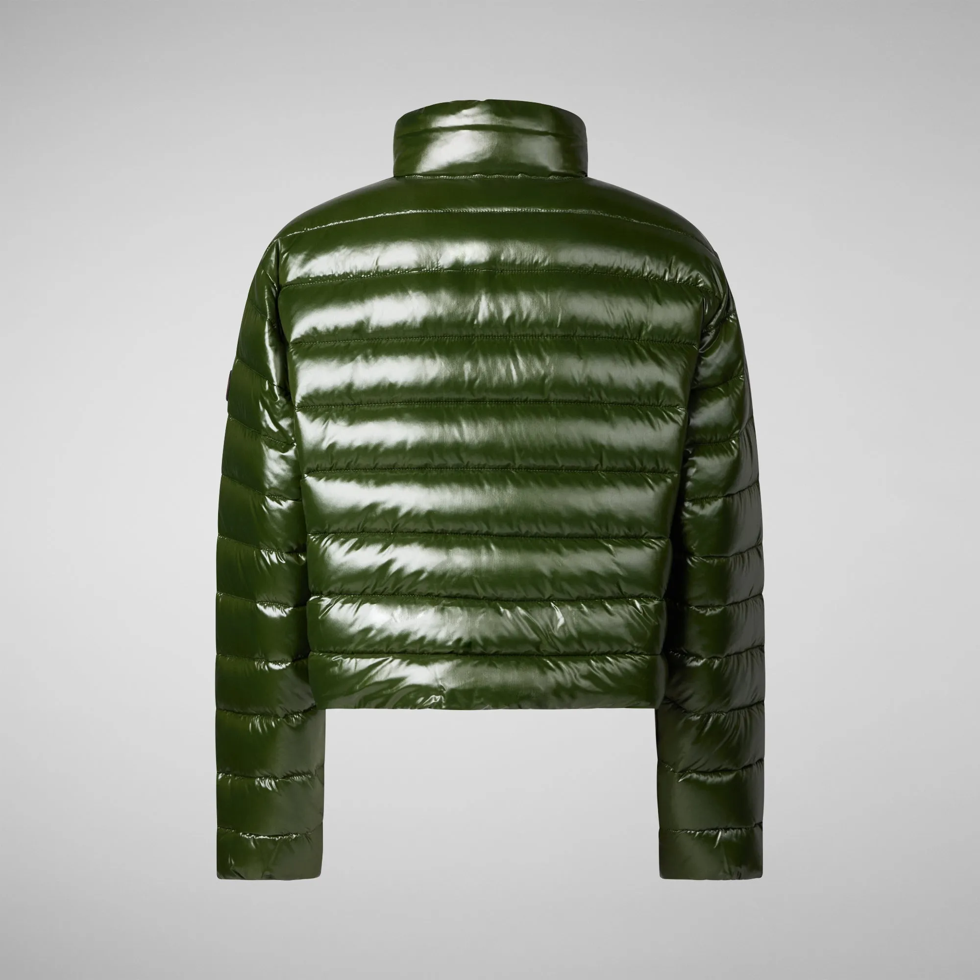 Woman's animal free puffer jacket Myra in pine green