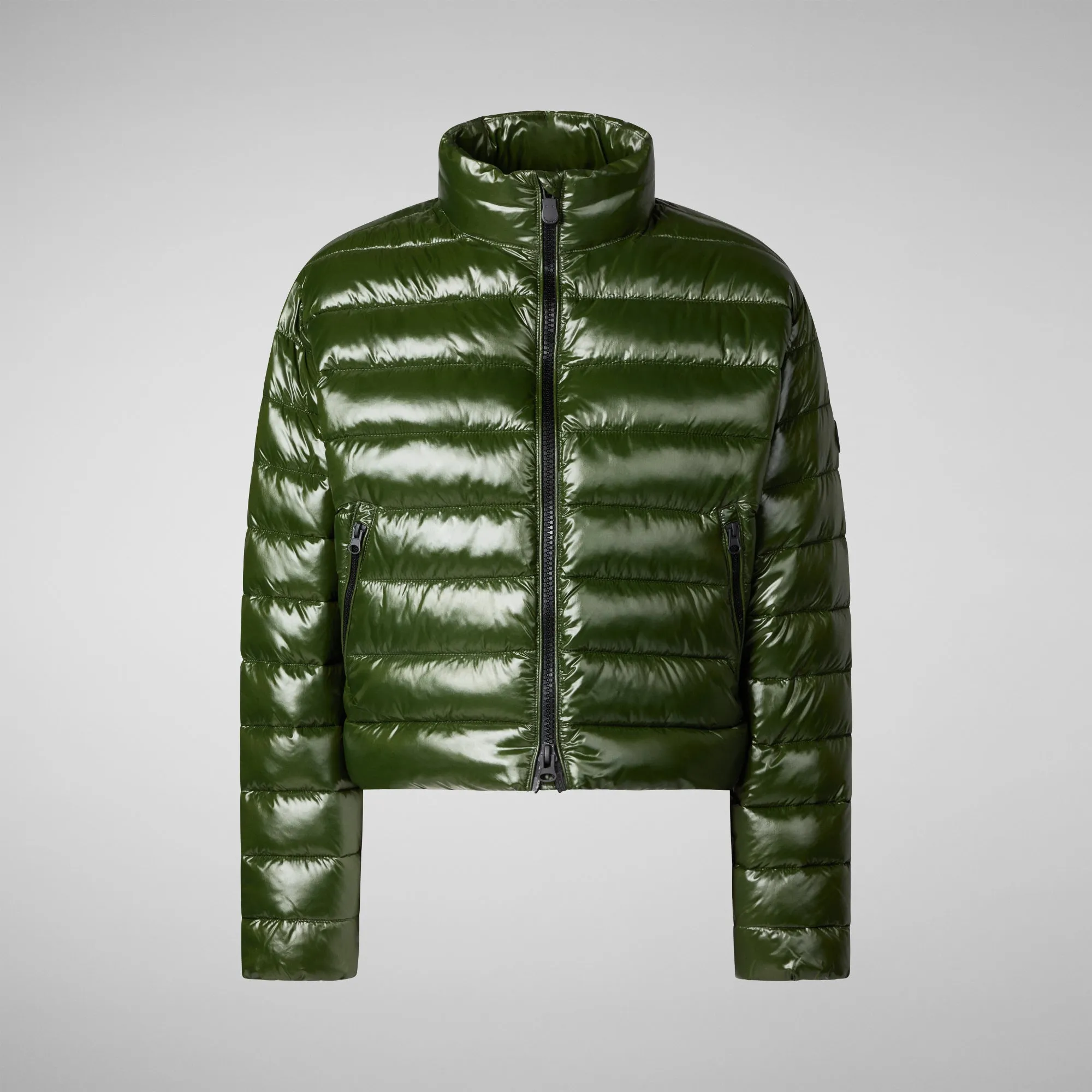 Woman's animal free puffer jacket Myra in pine green