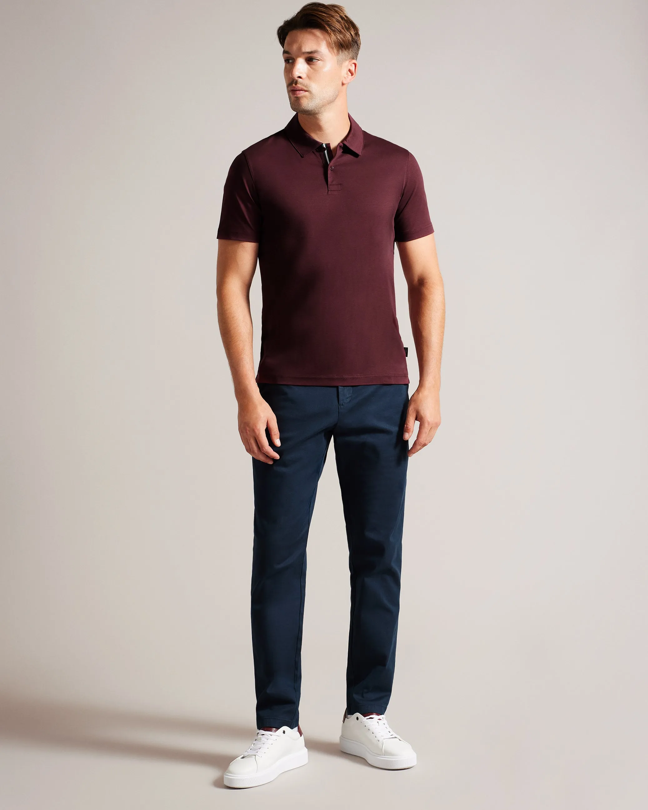 Zeiter Short Sleeve Slim Fit Polo Shirt Maroon