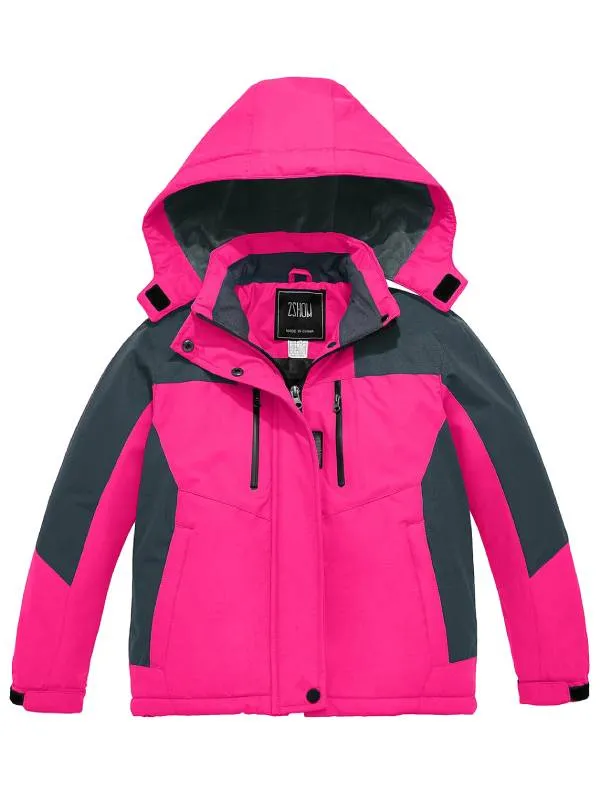 ZSHOW Girls' Waterproof Ski Jacket Fleece Raincoats