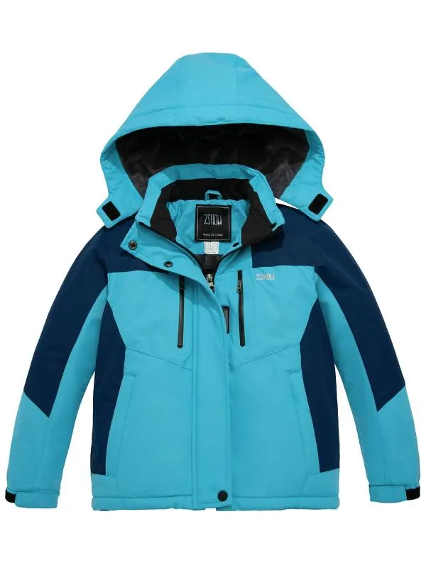 ZSHOW Girls' Waterproof Ski Jacket Fleece Raincoats